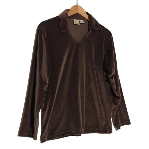 Vintage 70’s Velour Collared Shirt - Picture 2 of 9